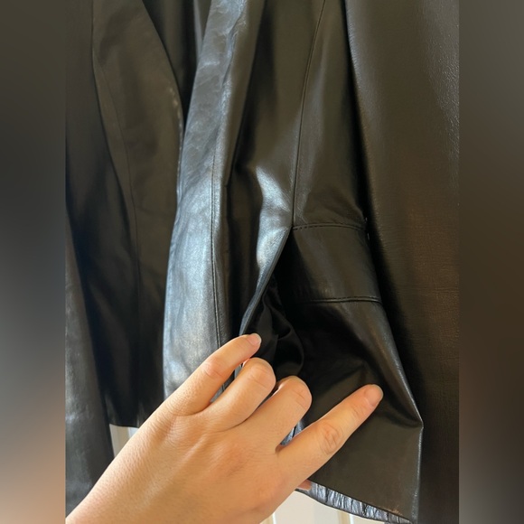 Antonio Melani Black Leather Jacket Women Size M - Picture 4 of 6